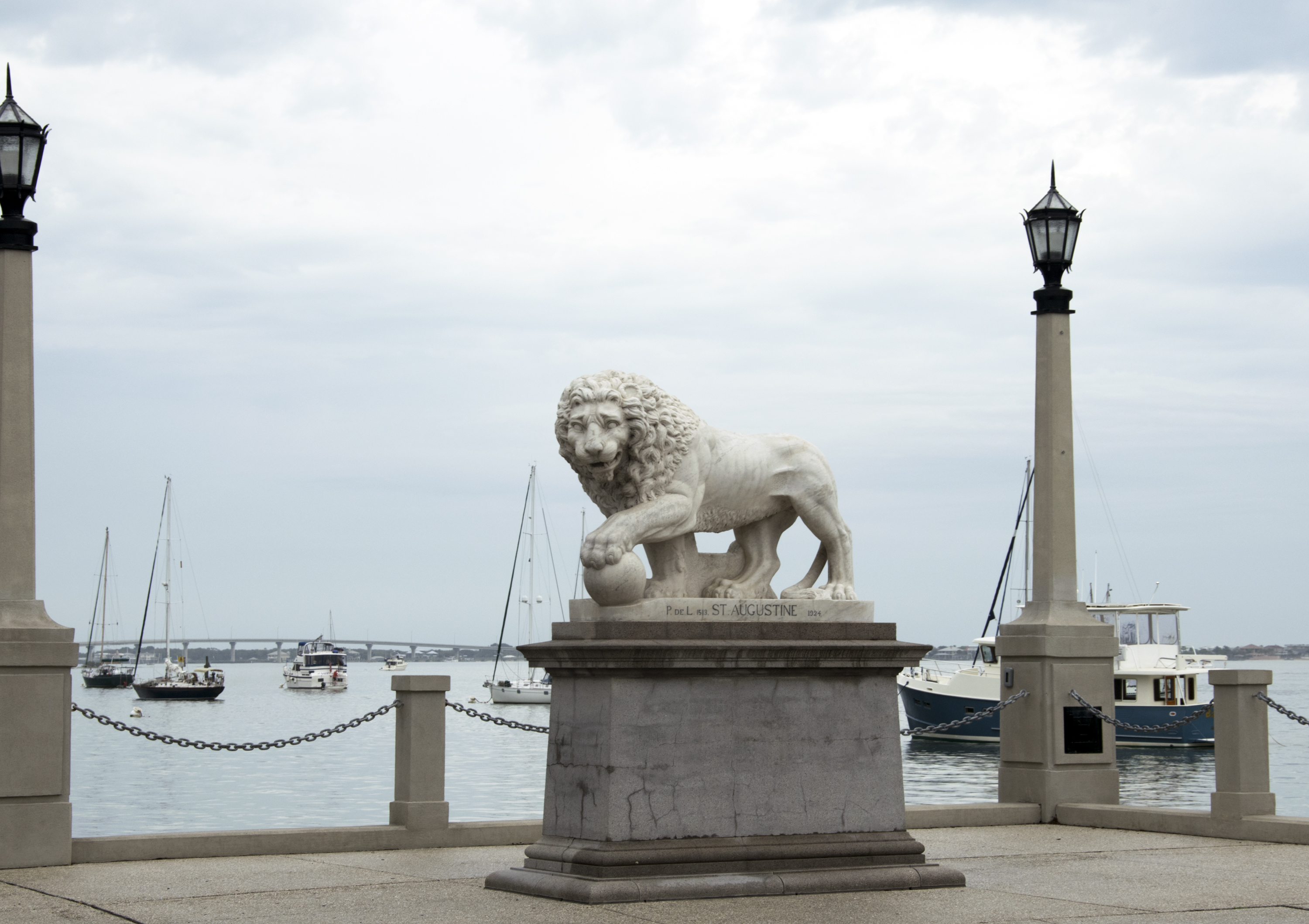 st augustine marble lion statue