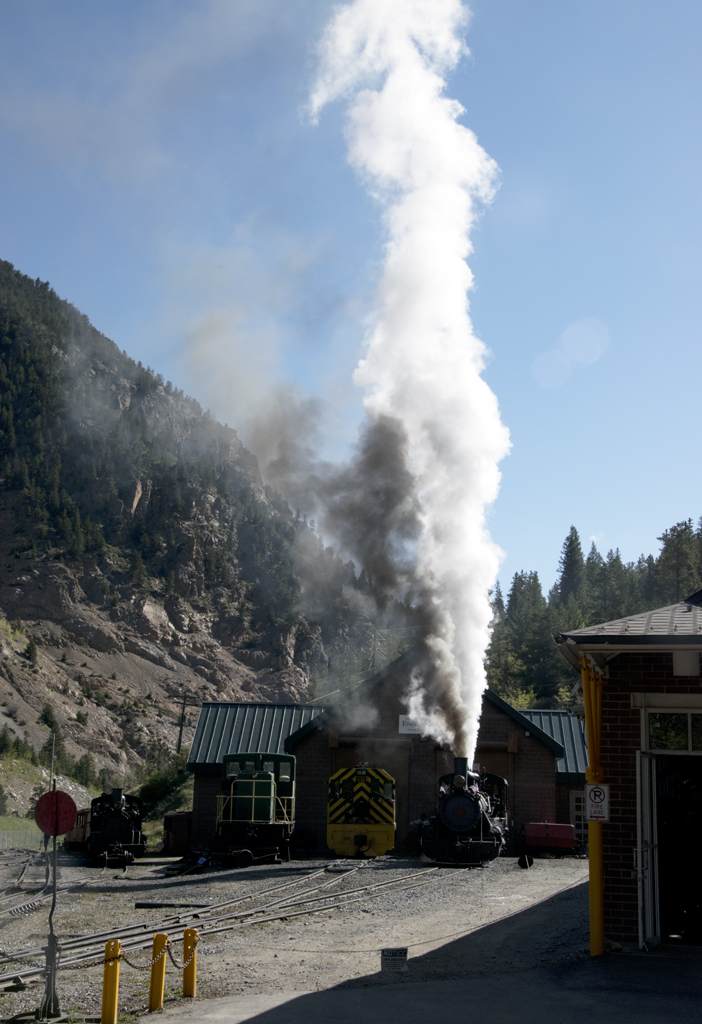 Historic Loop Railroad Steam Train in Silver Plume, Colorado